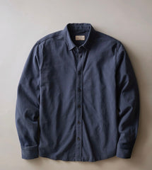 Marine Layer Luxe Jersey Button Up Shirt Navy