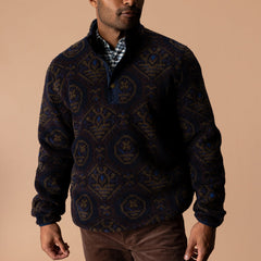 Duck Head Pineview Fleece 1/4 Snap Pullover- Deep Navy