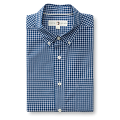 Duck Head Cotton Cashmere Poplin Sport Shirt-Navy Peony