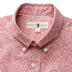Duck Head Cotton Chambray Sport Shirt- Rosewood