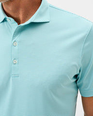 Johnnie O Performance Jersey Polo - Lyndonn Stripe Tropical Celeste