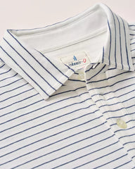 Johnnie-O Men's Ryan Striped Original Golf Polo- white
