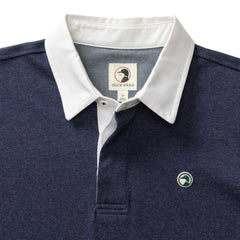 Duck Head Heathered Legacy Rugby Shirt- Navy