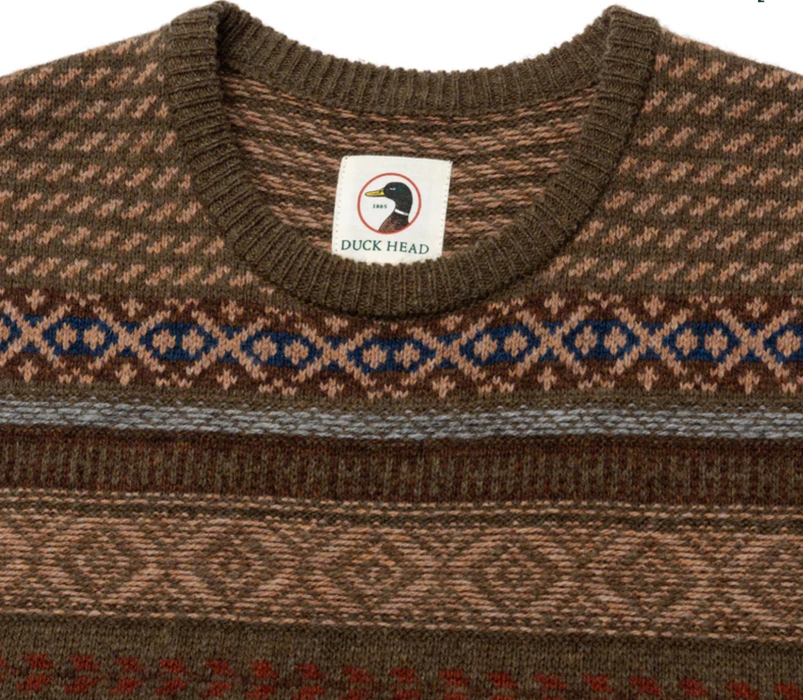 Duck Head Fair Isle Olive Pine Sweater