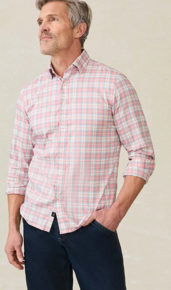 Faherty Movement Shirt Rose Valley Plaid