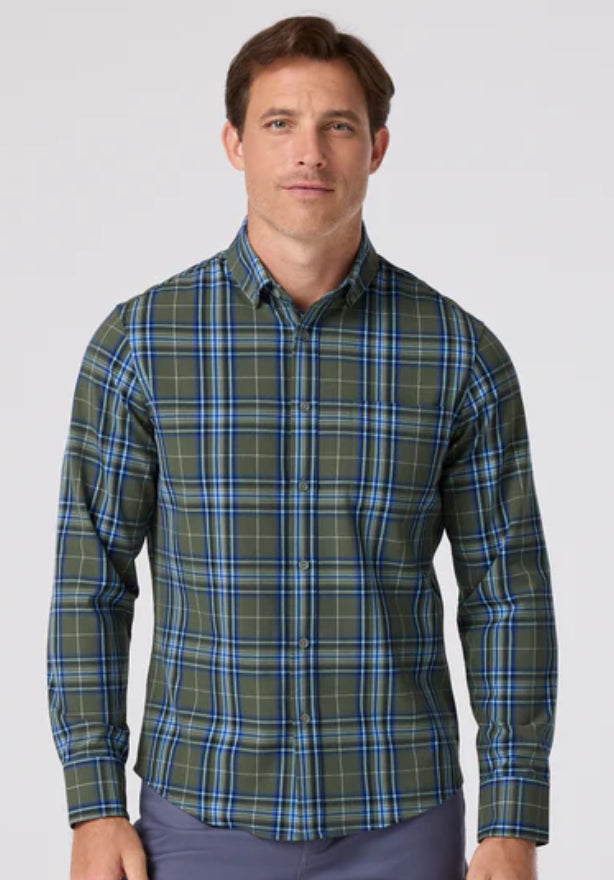 Mizzen and Main City Flannel Olive Thomas Plaid