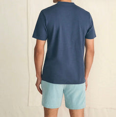 Faherty SS Sunwashed Henley Dune Navy