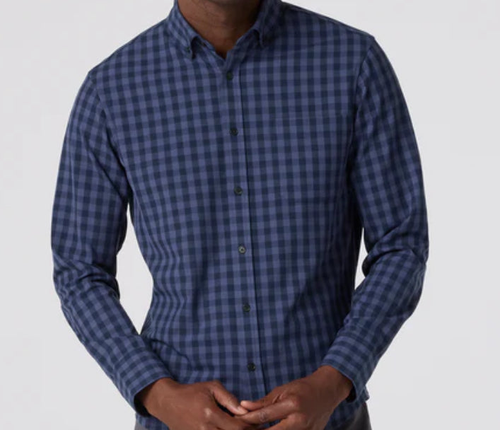 Mizzen & Main City Flannel Navy Hayes Gingham