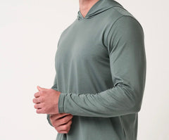 Travis Mathew Performance Jersey LS Hoodie Balsam Green
