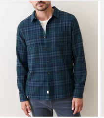 Marine Layer Tahoe Flannel-Green Navy