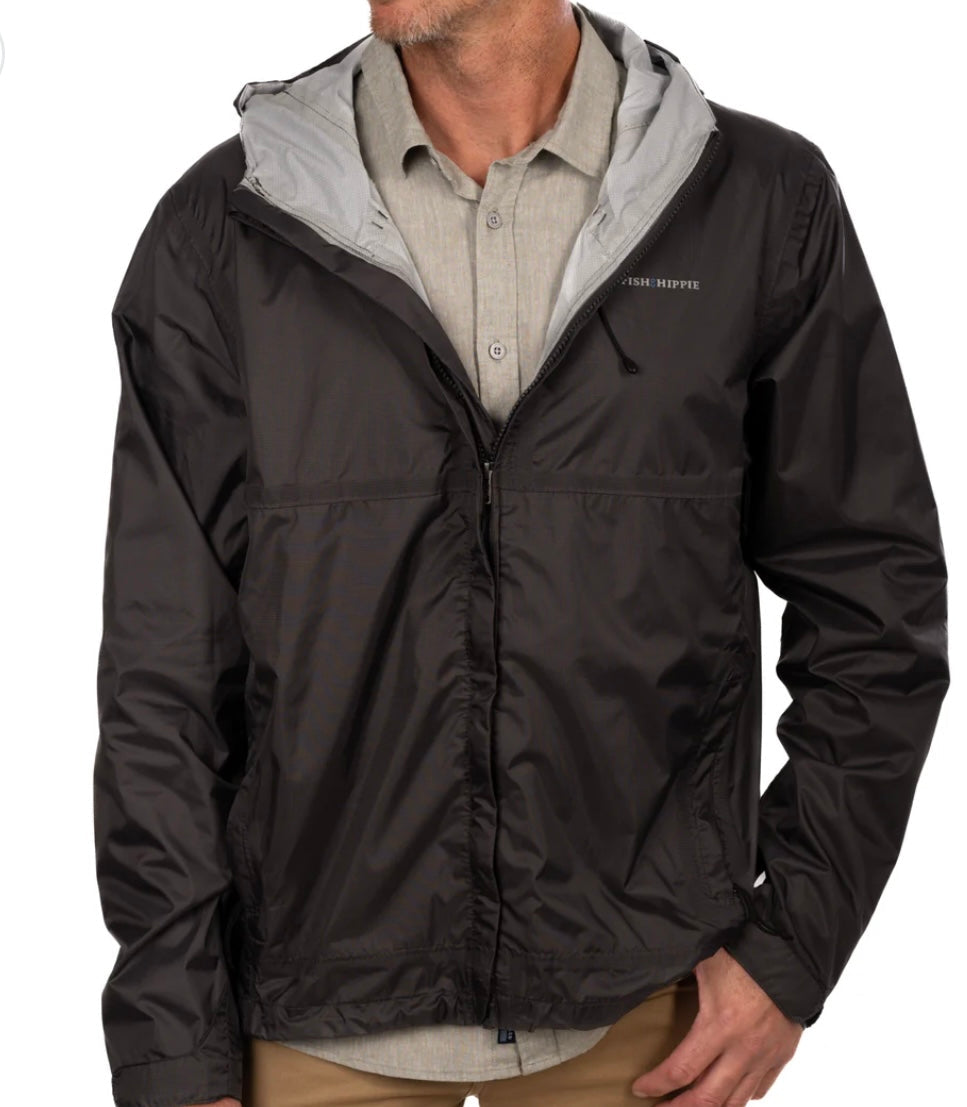 Fish Hippie Waterside RainCoat - Charcoal