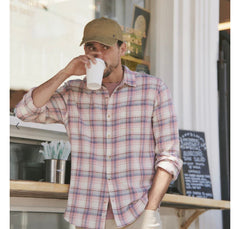 Marine Layer Classic Stretch Salvage Shirt- Warm Multi Plaid