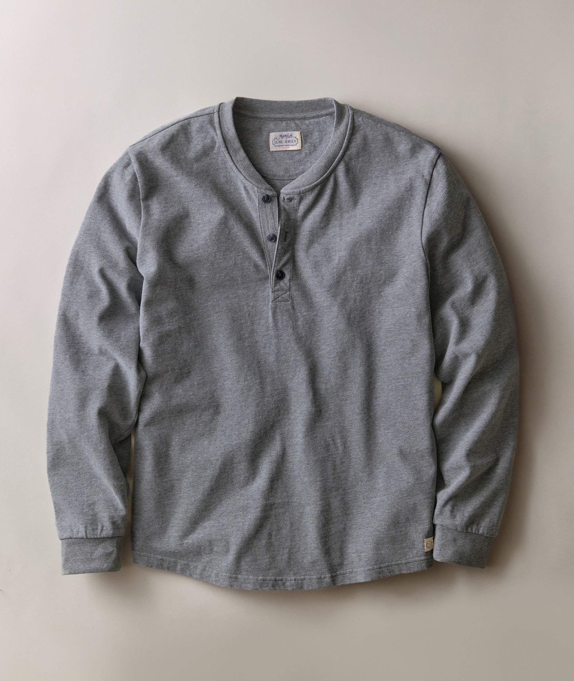 Marine Layer Luxe Jersey Henley- Grey