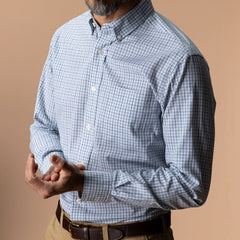 Duck Head Cotton Cashmere Poplin Sport Shirt- Windblown Sky