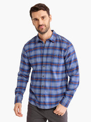 Fair Harbor Seaside Lightweight Flannel Shirt- blue sky plaid