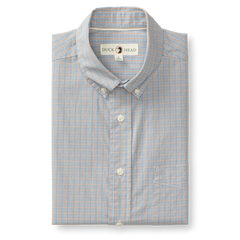 Duck Head Long Sleeve Button Down Pale Blue Plaid