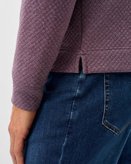 Johnnie O Rockwells Diamond-Quilted Henley Pullover- Fig