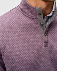 Johnnie O Rockwells Diamond-Quilted Henley Pullover- Fig