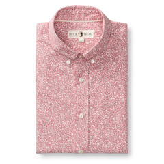 Duck Head Cotton Chambray Sport Shirt- Rosewood