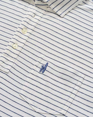 Johnnie-O Men's Ryan Striped Original Golf Polo- white