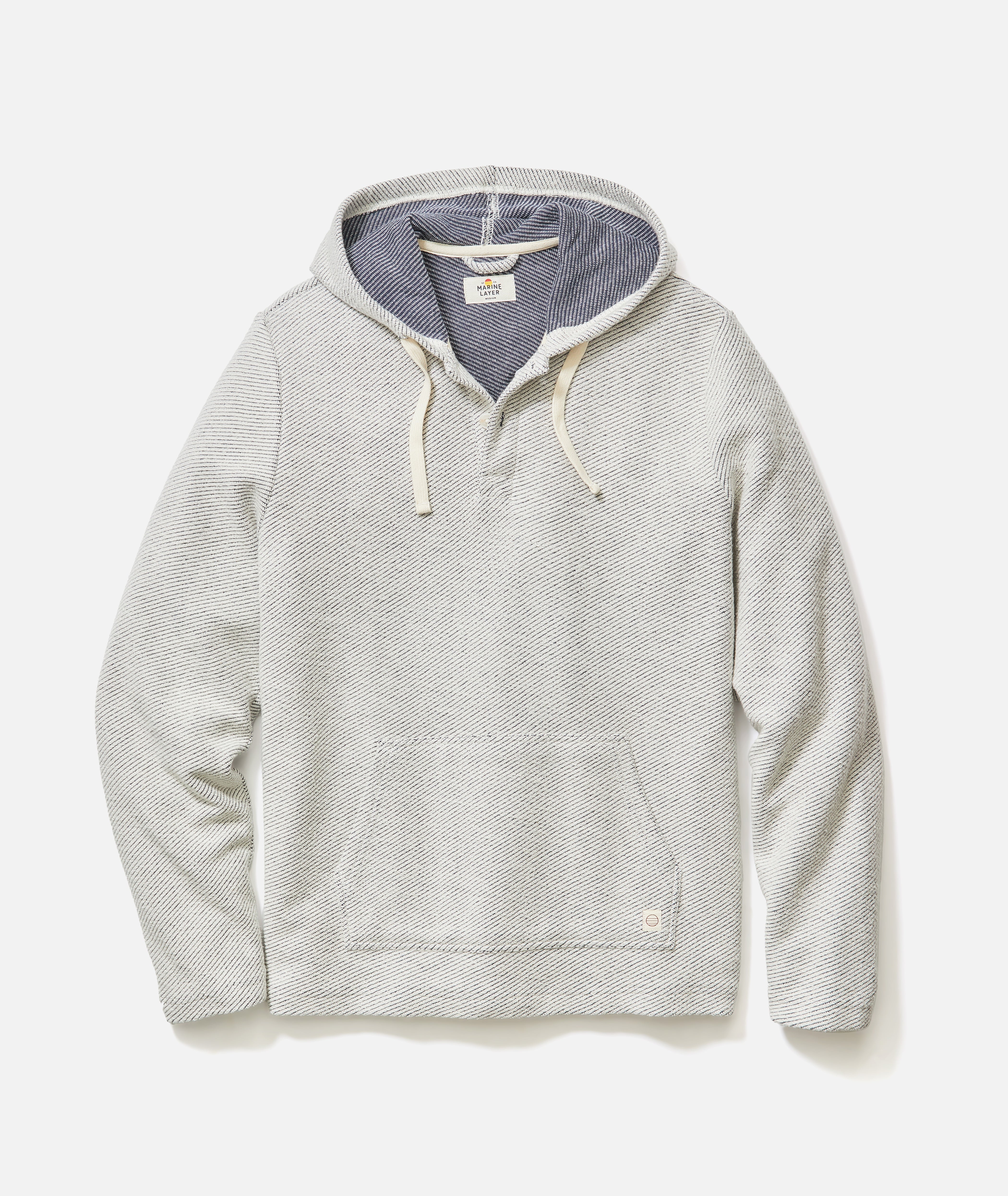 Marine Layer Portola Beach Hoodie- White Navy